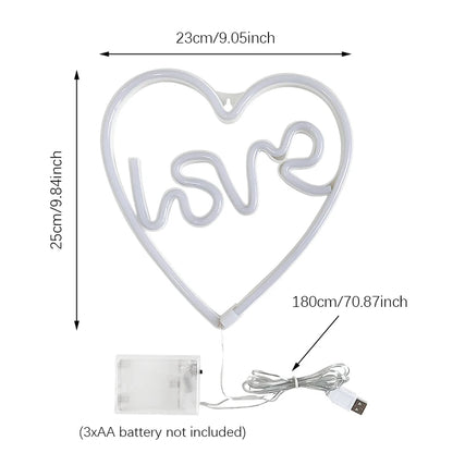 Herz "Love" LED-Leuchtreklame