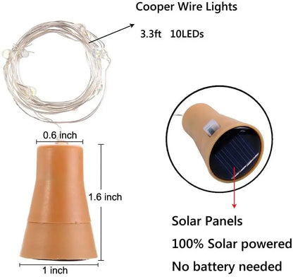 5 Stück Flaschenlichter LED für den Außenbereich Solarbetrieben